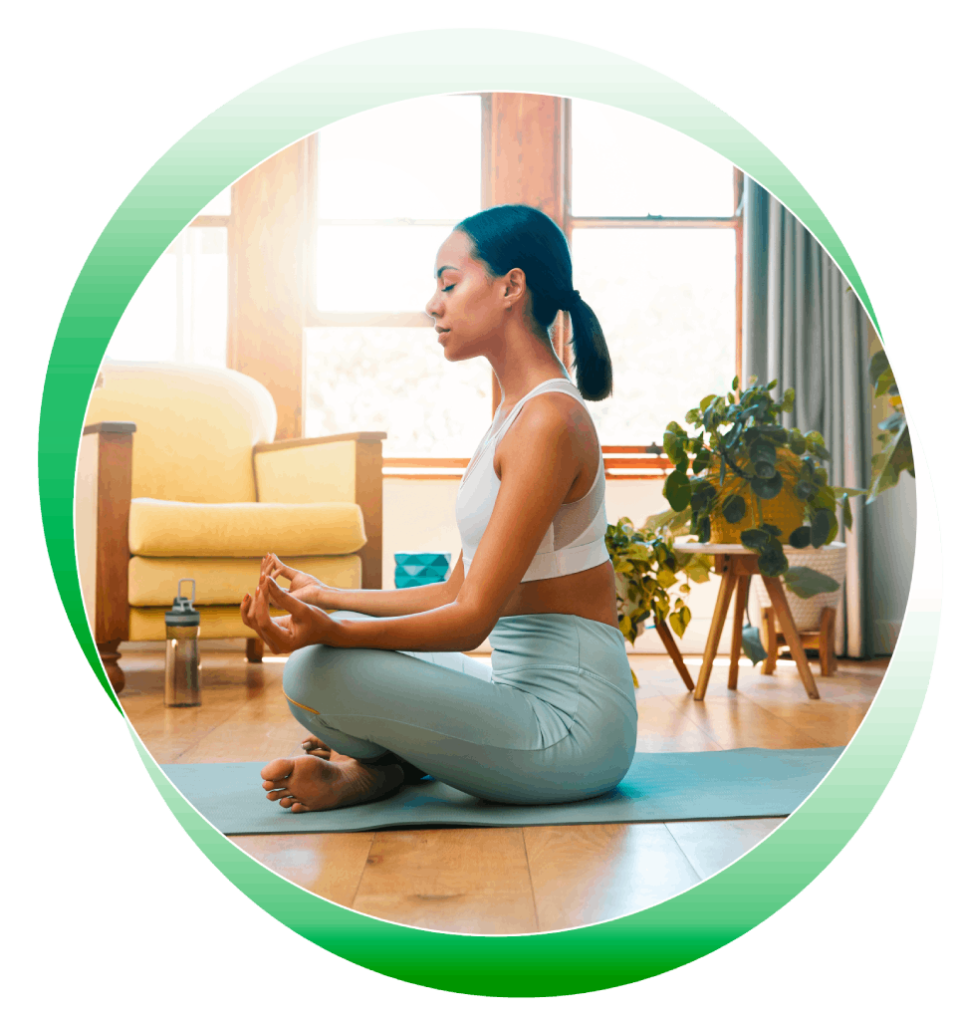 Woman practicing meditation